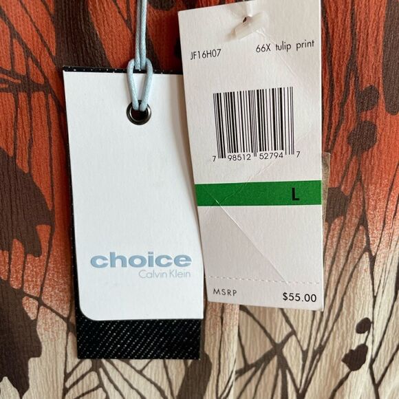 NWT Choice by Calvin Klein Silk Blouse Top Size L - Picture 7 of 8